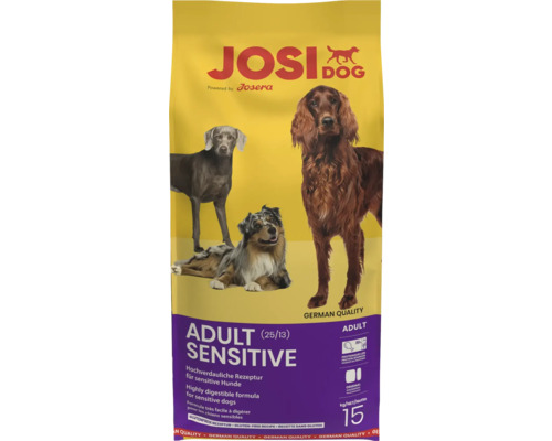 Hundefutter trocken JosiDog Adult Sensitive 15 kg für sensible Hunde Josi Dog Adult Sensitive Trockenfutter für Hunde, 15 Kilogramm