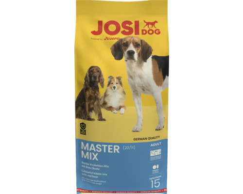 Hundefutter trocken JosiDog Master Mix 15 kg bunter Kroketten-Mix mit Roter Beete