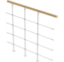 Geländer mit Holzhandlauf und Edelstahlseilen