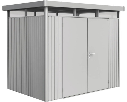 Gerätehaus Biohort HighLine H2 Doppeltür 275 x 195 cm silber-metallic Gartenschrank mit Doppeltür