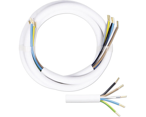 Herdanschlusskabel H05 VV-F 5G2,5 AE/AE 1,5 m weiß Mehradriges Kabel mit fünf Adern