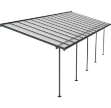 Überdachung mit Stahlpfosten und Polycarbonatplatten