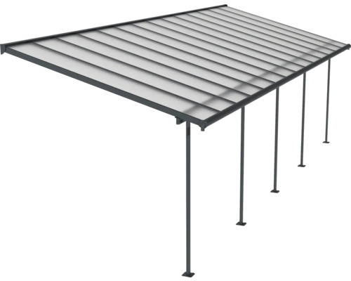 Überdachung mit Stahlpfosten und Polycarbonatplatten