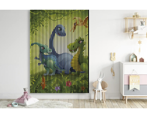 Dekoratives Lamellenbild mit Dinosaurier-Motiv im Kinderzimmer