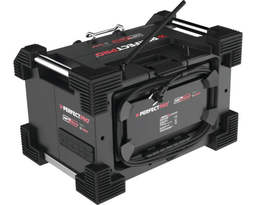 Baustellenradio mit Antenne und Tragegriff