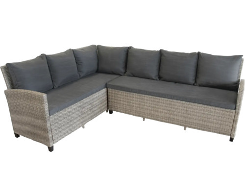 Garten-Lounge-Ecksofa mit grauen Kissen