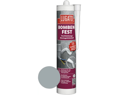 Lugato Bombenfest Montagekleber/Dichtstoff grau 480 g