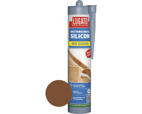 Lugato Wetterschutz-Silikon Wie Gummi mahagoni 310 ml