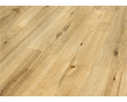 Nahaufnahme von Laminatboden in Holzoptik