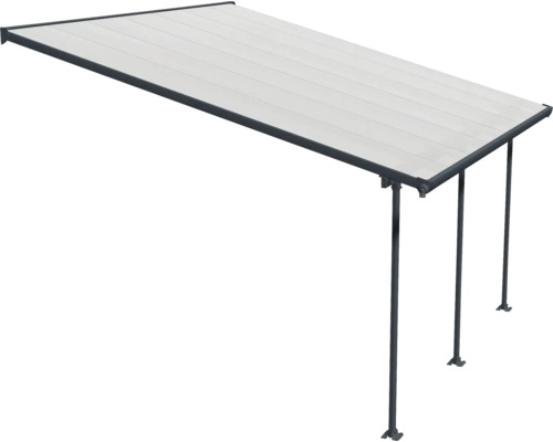 Freistehende Terrassenüberdachung mit horizontalen Lamellen