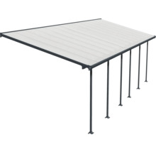 Terrassenüberdachung mit Lamellendach und Stützpfosten