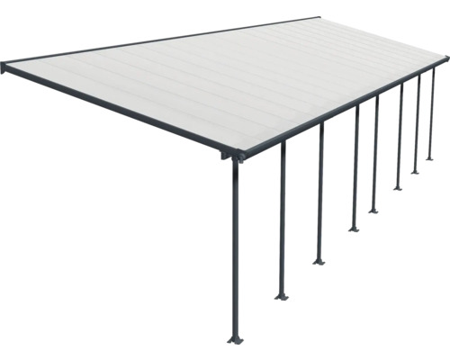 Überdachung mit Stahlpfosten und Dachelementen