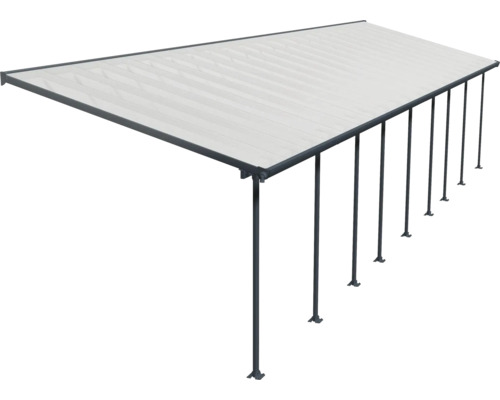 Terrassenüberdachung CANOPIA by Palram Feria 3x12.76 1276 x 294 cm anthrazit Freistehende Terrassenüberdachung mit Textildach zum Schutz vor Sonne und leichtem Regen
