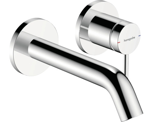 hansgrohe Waschtischarmatur TECTURIS S chrom ohne Unterputzgrundkörper 73350000 Wandarmatur aus Metall mit Hansgrohe Logo