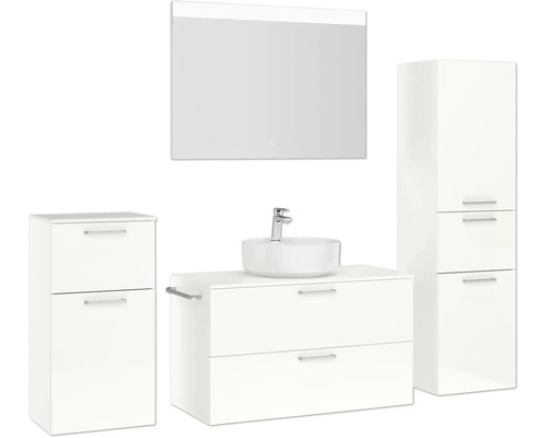 Modernes Badezimmer-Set mit Waschbecken, Spiegel und Unterschrank