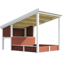Spielhaus mit Sandkasten aus Holz