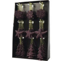 Weihnachtsbaumschmuck Set mit Schneeflocken, Sternen und Tannenbäumen