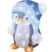 Leuchtfigur Pinguin mit Mütze als Weihnachtsdekoration