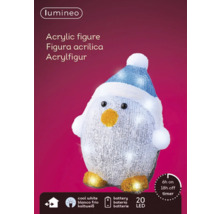 Acrylfigur Pinguin mit Mütze und LED Beleuchtung