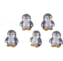 Lichterkette mit sechs Pinguinfiguren