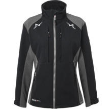 Schwarze Softshelljacke für Damen mit durchgehendem Reißverschluss