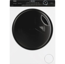 Haier Waschmaschine mit schwarzer Tür und digitaler Anzeige