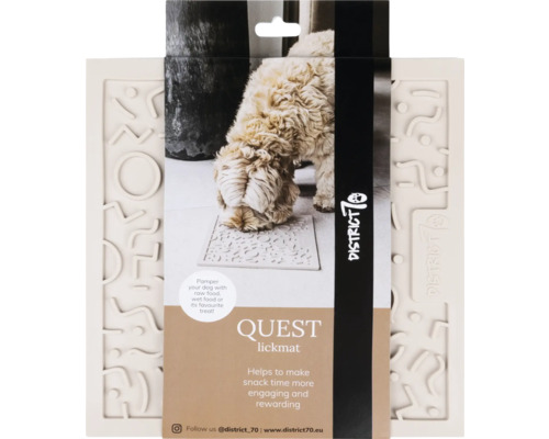 Schleckmatte District 70 Quest Lickmat 28 x 28 cm Merengue Leckmatte Silikon District 70 Quest Lickmatte für Hunde zur Beschäftigung während der Fütterung