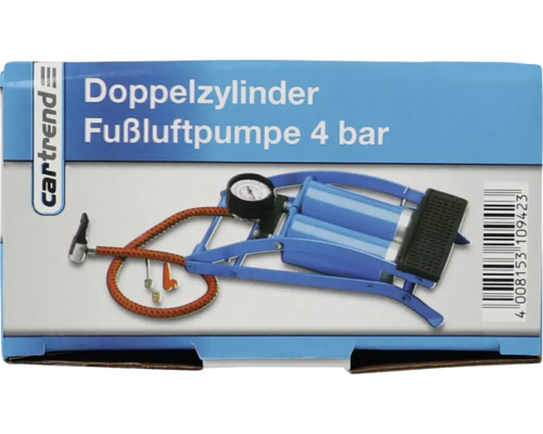 Cartrend Doppelzylinder Fußluftpumpe 4 bar im Karton