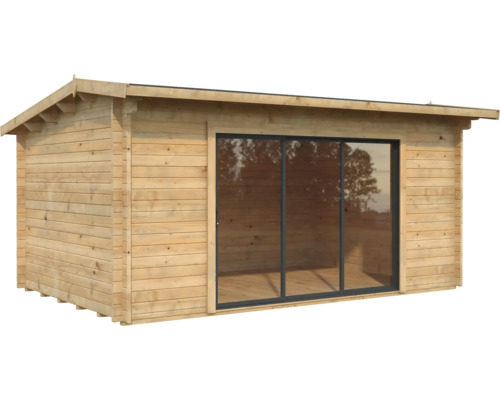 Gartenhaus Palmako Ines 13,7 m² Schiebetür Isolierglas inkl. Fußboden 480 x 300 cm braun