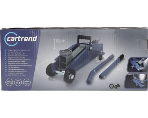 Cartrend hydraulischer Rangierwagenheber, zwei Tonnen maximal