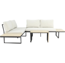 Lounge Set bellavista - Home & Garden Cella Ecksofa+Tisch Alu/Holz