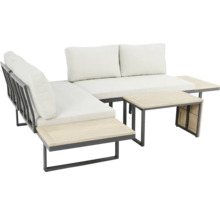 Lounge Set bellavista - Home & Garden Cella Ecksofa+Tisch Alu/Holz