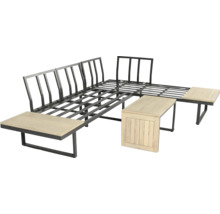 Lounge Set bellavista - Home & Garden Cella Ecksofa+Tisch Alu/Holz