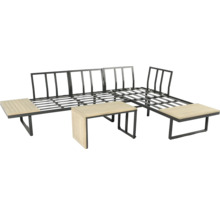 Lounge Set bellavista - Home & Garden Cella Ecksofa+Tisch Alu/Holz