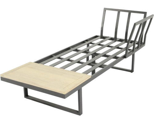 Metallbettgestell mit Holzablage