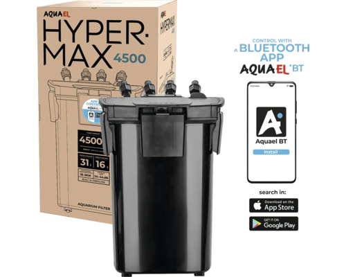Aquael Hypermax 4500 Aquariumfilter mit Bluetooth App Steuerung
