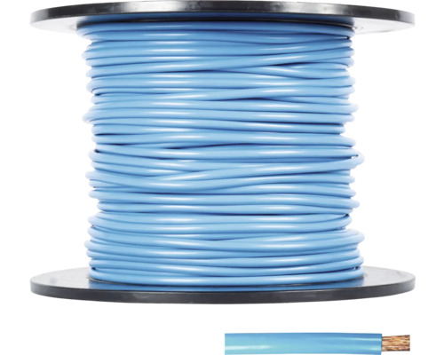 Aderleitung H07 V-K 1x10 mm² blau Meterware Elektrisches Installationskabel auf einer Spule