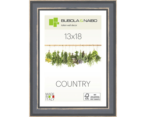Portraitrahmen Holz Country grau 13x18 cm