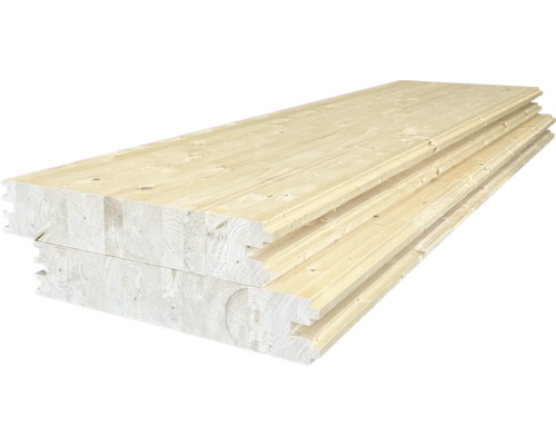 Konsta Massivholz Element MTE Fichte 2020 x 560 x 100 mm Stapel aus Holzpaneelen mit Nut und Feder