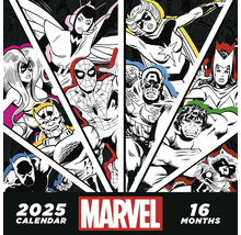 Marvel Kalender 2025 mit Comicfiguren für 16 Monate
