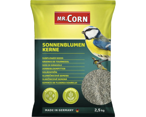 Wildvogelfutter Mr. Corn Sonnenblumenkerne 2,5kg Ganzjahresvogelfutter Ambrosia kontrolliert, Made in Germany