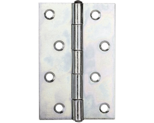 Scharnier halbbreit mit vernietetem Messingstift, 100 x 72 mm, sendzimirverzinkt Türband aus Metall mit Löchern zur Befestigung
