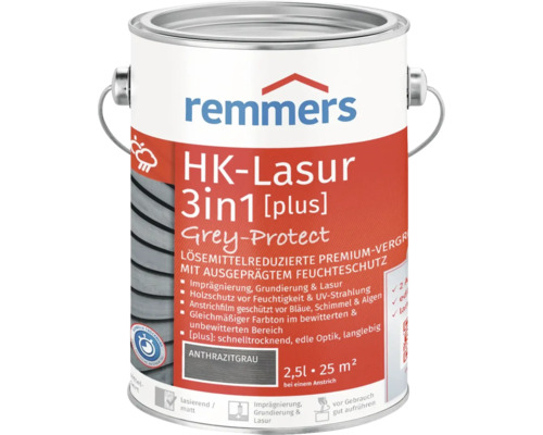 Remmers HK-Lasur 3in1 [plus] anthrazitgrau 2,5 l