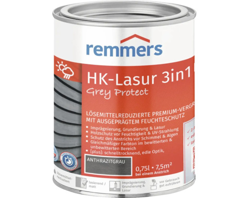 Remmers HK-Lasur 3in1 [plus] anthrazitgrau 750 ml