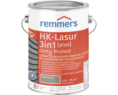 Remmers HK-Lasur 3in1 [plus] graphitgrau 2,5 l