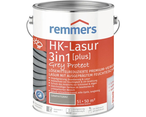 Remmers HK-Lasur 3in1 [plus] graphitgrau 5 l