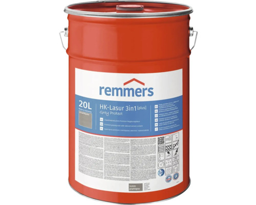 20 Liter Remmers HK-Lasur 3in1 Grau Protect Holzlasur