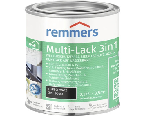 Remmers Multi-Lack 3in1 tiefschwarz 375 ml