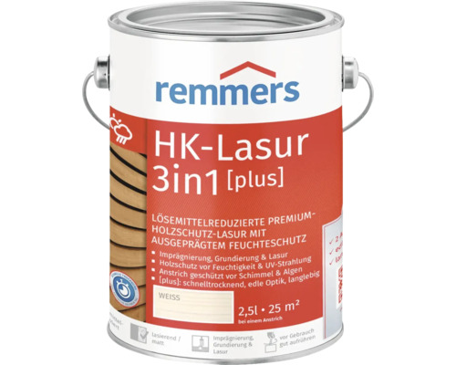Remmers HK-Lasur 3in1 [plus] weiß 2,5 l