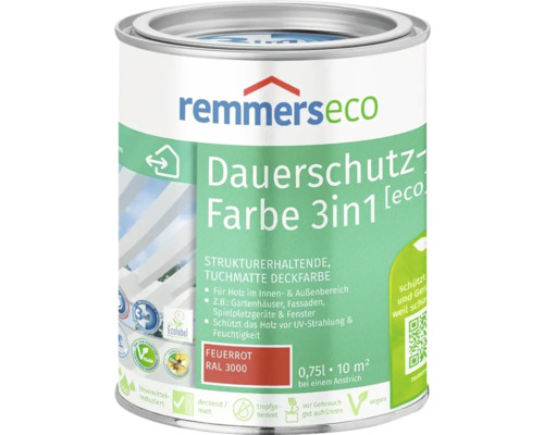Remmers Dauerschutz-Farbe [eco] feuerrot 750 ml